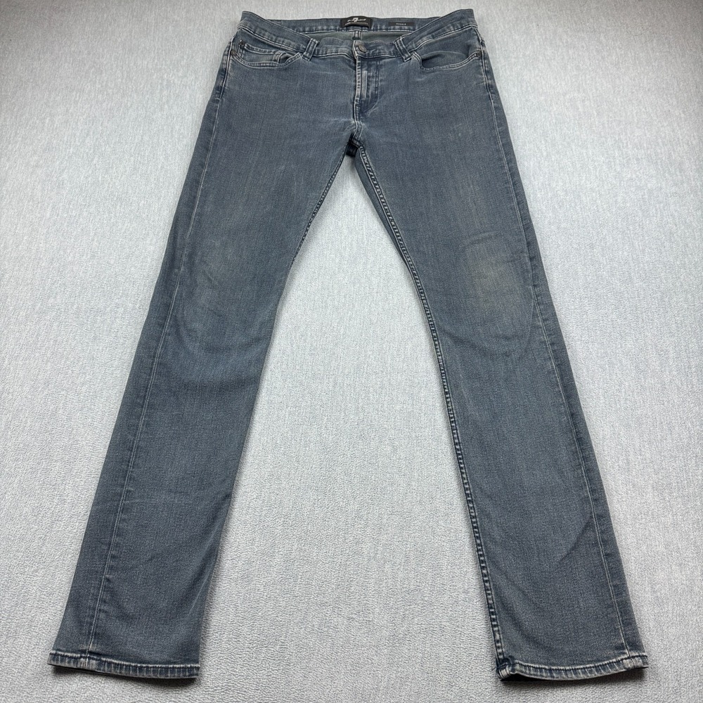 7 For All Mankind Jeans Men 31X33 Blue Ronnie Luxe Performance Stretch Slim Pant